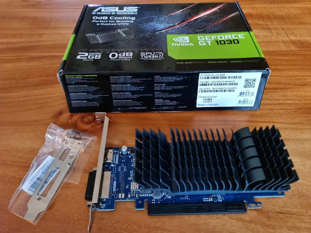 Asus Nvidia Geforce GT 1030 GDDR5 2GB  videokaart, Computers en Software, Videokaarten, PCI-Express 3, Ophalen of Verzenden, HDMI