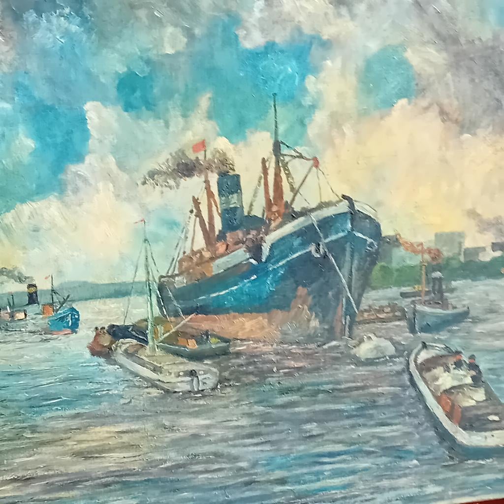 oud schilderij zonder lijst, Ophalen
