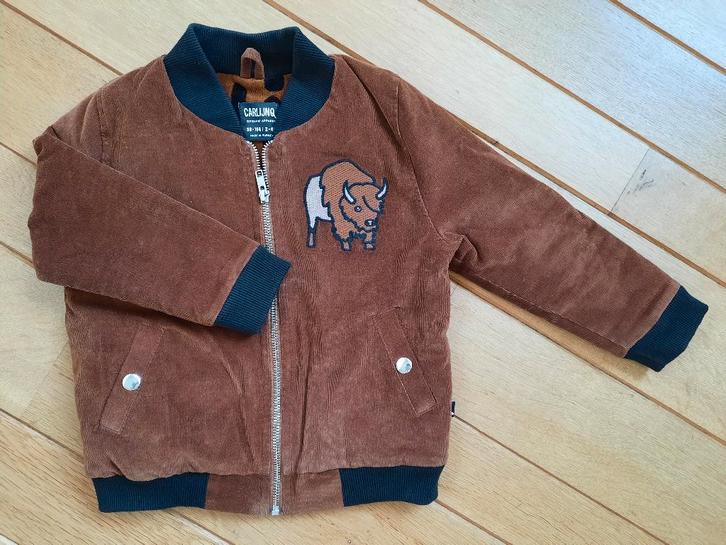 CARLIJNQ bomber jack jas roestbruin maat 98 - 104, Kinderen en Baby's, Kinderkleding | Maat 98, Zo goed als nieuw, Meisje, Jas