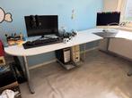 Ikea Galant Wit hoekbureau met metalen poten, Huis en Inrichting, Bureaus, Ophalen, Gebruikt, Bureau