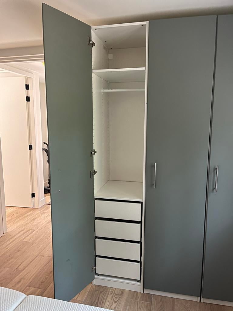 IKEA Pax kast 236x50 met laden, roede en planken, mosgroen, Ophalen, Minder dan 50 cm, 200 cm of meer, Zo goed als nieuw