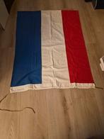 Oude Nederlandse vlag van katoen, rood, wit / crème, blauw., Ophalen