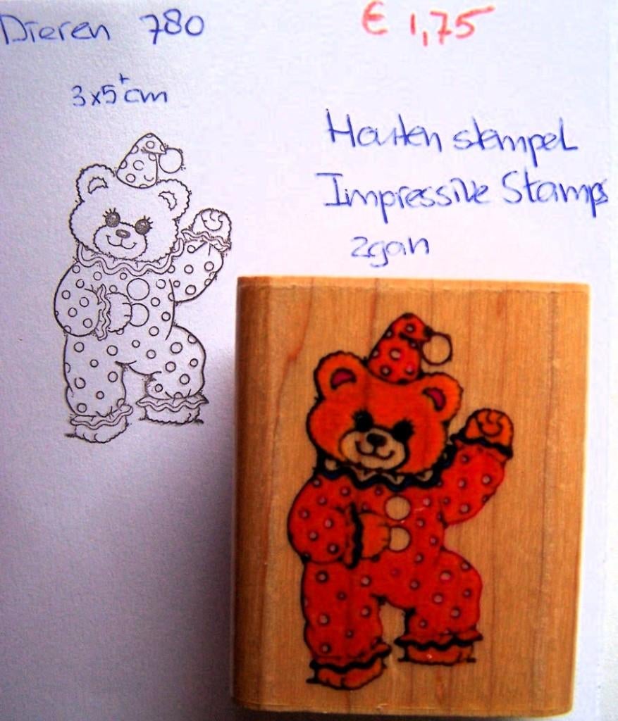 Dieren 780 Houten stempel, Hobby en Vrije tijd, Stempelen, Ophalen of Verzenden, Gebruikt, Houten stempel