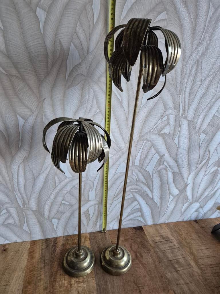 Palmbomen goudkleurige set van 2, Ophalen of Verzenden, Zo goed als nieuw