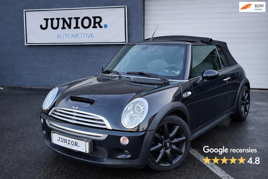 Mini Mini Cabrio 1.6 Cooper S AUTOMAAT/LEDER/LAGEKM/LMV/STOE, Auto's, Mini, Open dak, Gebruikt, Zwart, 4 cilinders