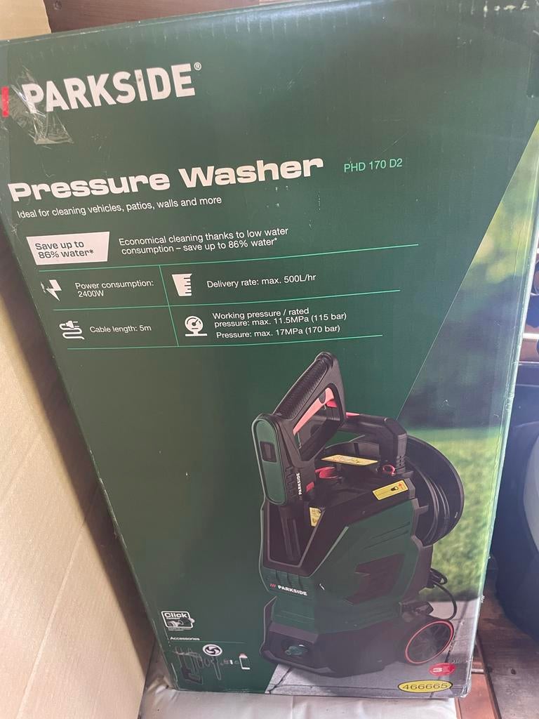 Parkside Hogedrukreiniger PHD 170 D2 - Nieuw in doos, Ophalen of Verzenden, Nieuw, Overige typen