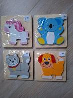 4 houten legpuzzels Nieuwstaat. Samen €5.00, Ophalen of Verzenden, Zo goed als nieuw, 6 maanden tot 2 jaar, Van hout