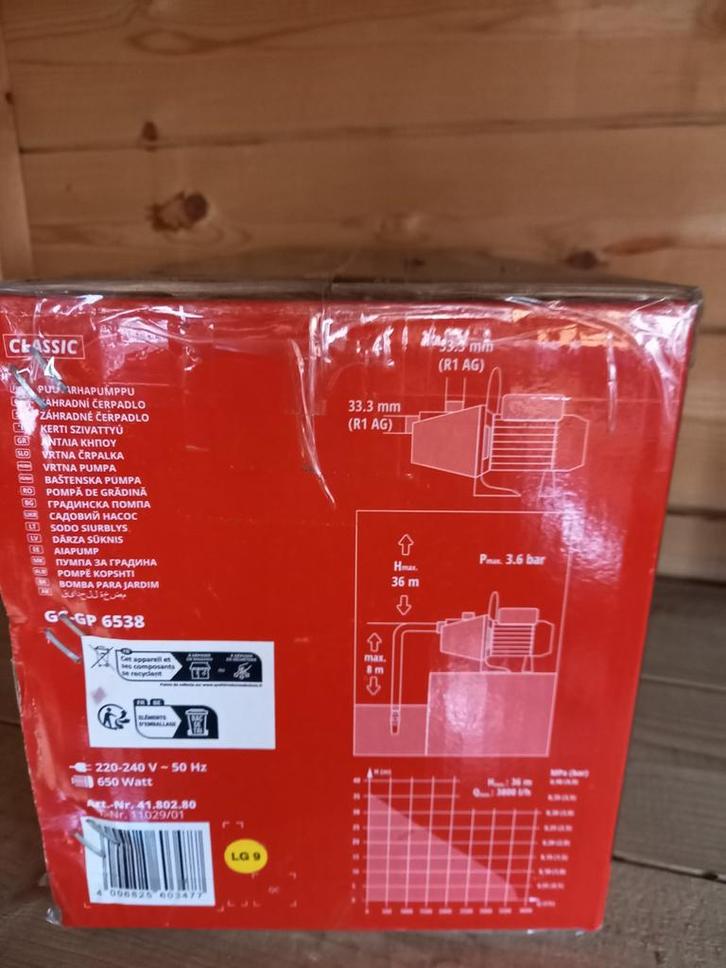 Einhell Tuinpomp GC-GP 6538 + slang, nieuw nooit gebruikt, Tuin en Terras, Waterpompen, Nieuw, Elektrisch, Besproeiingspomp, Ophalen