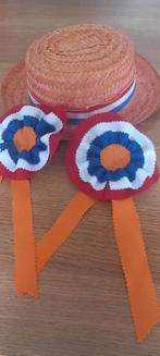 Holland stro hoed met twee rozetten, Kleding | Dames, Ophalen of Verzenden