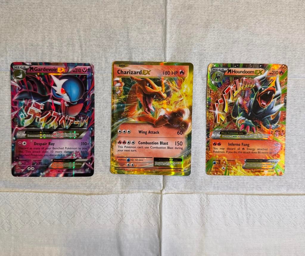 Pokémon Kaarten EX Chariard Gardevoir Houndoom, Ophalen of Verzenden, Gebruikt, Meerdere kaarten, Foil