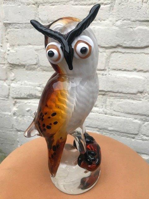 glaskunst: leuke uil van glas, Antiek en Kunst, Antiek | Glas en Kristal, Ophalen of Verzenden