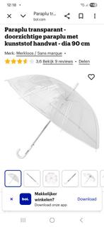 2x Nieuwe transparante paraplu, Ophalen of Verzenden, Nieuw