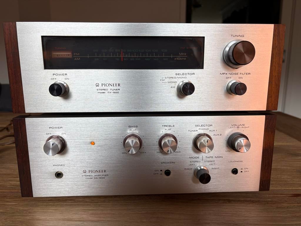 Originele Pioneer Set SA-500 & TX-500 uit 1970/1971, Gebruikt, Tuner of Radio, Pioneer, Losse componenten