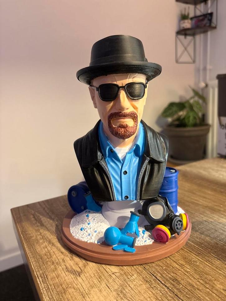 3D Geprinte & Geschilderde Walter White Buste - Breaking Bad, Hobby en Vrije tijd, Modelbouw | Figuren en Diorama's, Nieuw, Figuur of Figuren