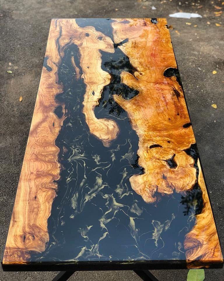 Zelf uw tafelblad, sidetable of bijzettafel met epoxy maken, Huis en Inrichting, Tafels | Sidetables, Ophalen, Kersenhout, Nieuw