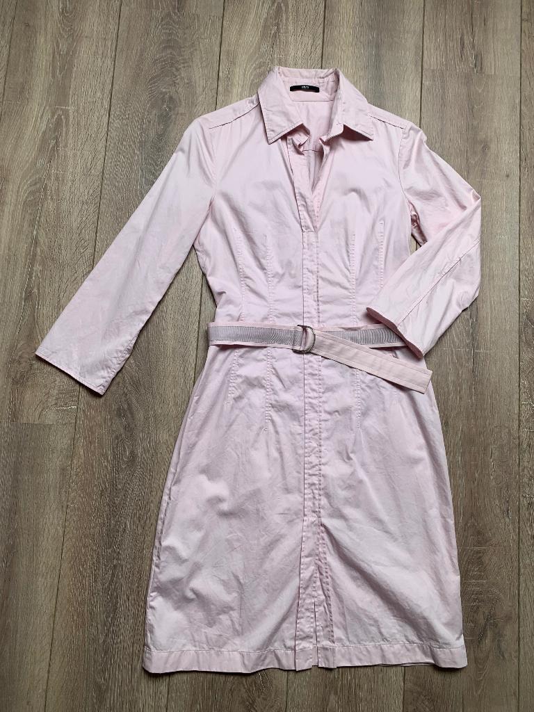 Boss Hugo Boss jurk met ceintuur lt roze beige M/38, Maat 38/40 (M), Verzenden, Beige, Zo goed als nieuw