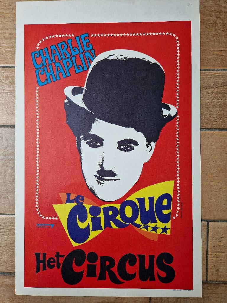 filmaffiche Charlie Chaplin The Circus filmposter, Rechthoekig Staand, Ophalen of Verzenden, Zo goed als nieuw, A1 t/m A3