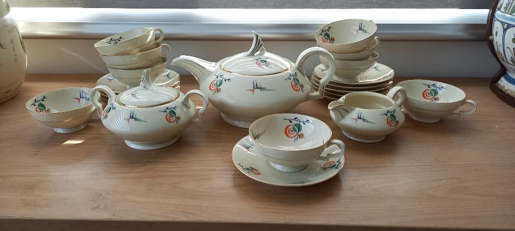 Art Deco Theeservies H&C Chodau Tsjecho-Slowakije, Ophalen of Verzenden