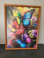 Schilderij met kleurrijke vlinders, Huis en Inrichting, Woonaccessoires | Schilderijen, Tekeningen en Foto's, Minder dan 50 cm