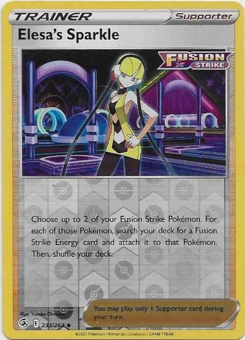 Fusion Strike,  Elesa's Sparkle [reverse] 233/264, Hobby en Vrije tijd, Verzamelkaartspellen | Pokémon, Verzenden, Nieuw, Losse kaart