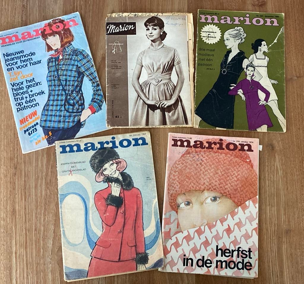 5 oude modebladen  patroonbladen marion vanaf 1960, Ophalen of Verzenden, 1960 tot 1980, Nederland, Tijdschrift