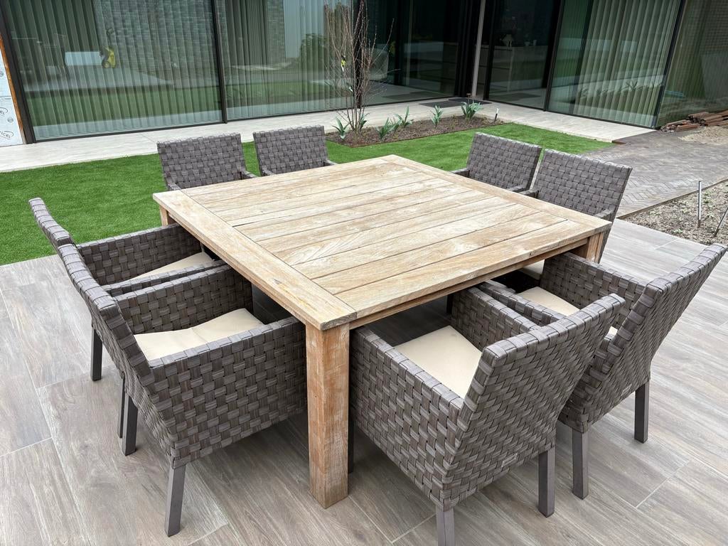 Hartman tuinset 9 delig aluminium, Ophalen, Overige materialen, Gebruikt, Eettafel