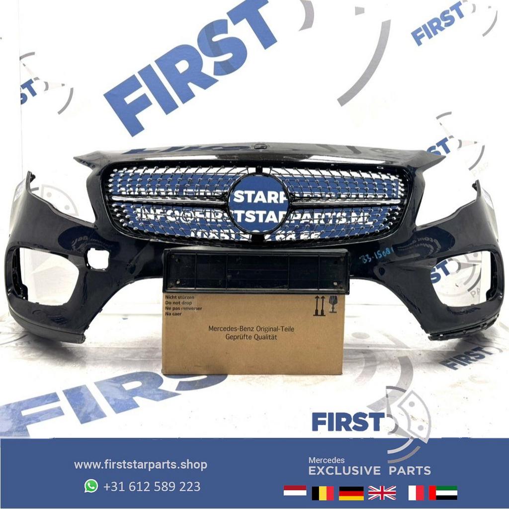 W156 BUMPER + DIAMOND GRIL FACELIFT GLA AMG VOORBUMPER ZWART, Gebruikt, -, Voor, Ophalen of Verzenden