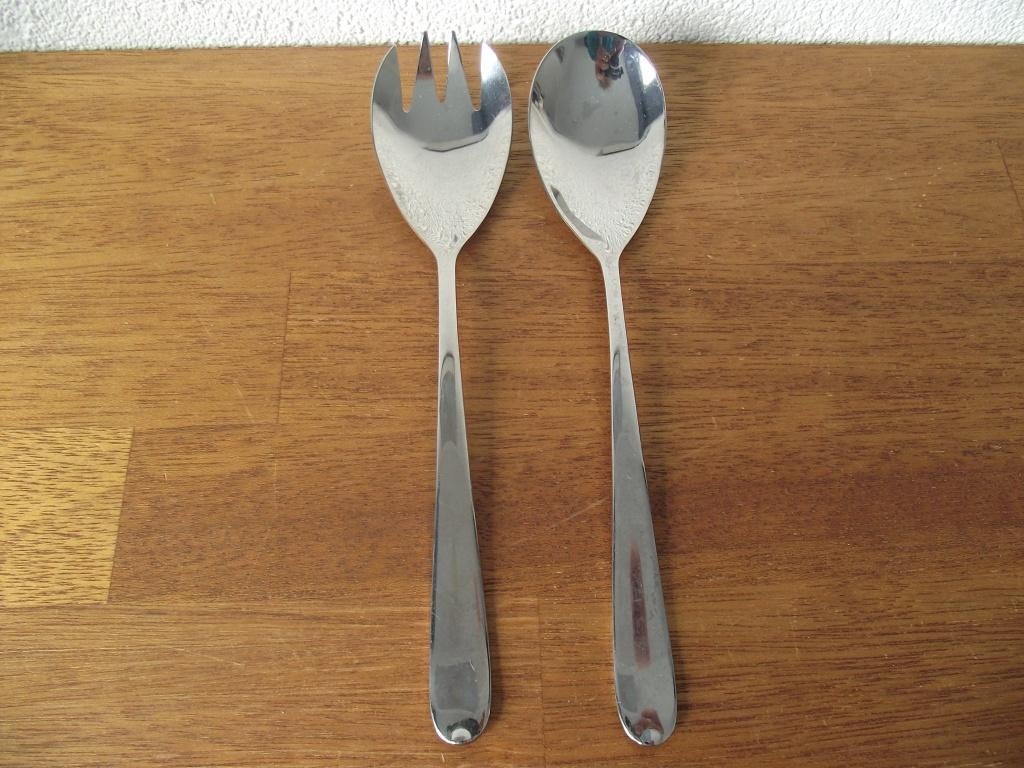RVS 18/10 Sola Fleurie slacouvert opschep lepel + vork 22 cm, Ophalen of Verzenden