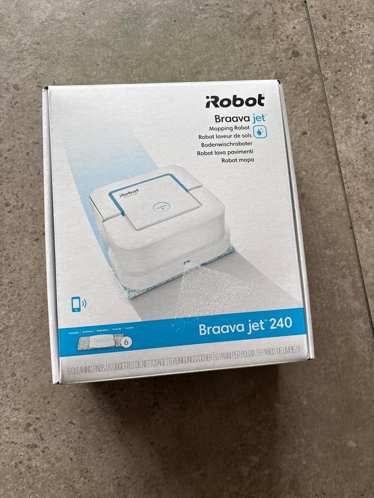 iRobot Braava jet 240 dweilrobot, Witgoed en Apparatuur, Stofzuigers, Ophalen of Verzenden, Nieuw, Robotstofzuiger