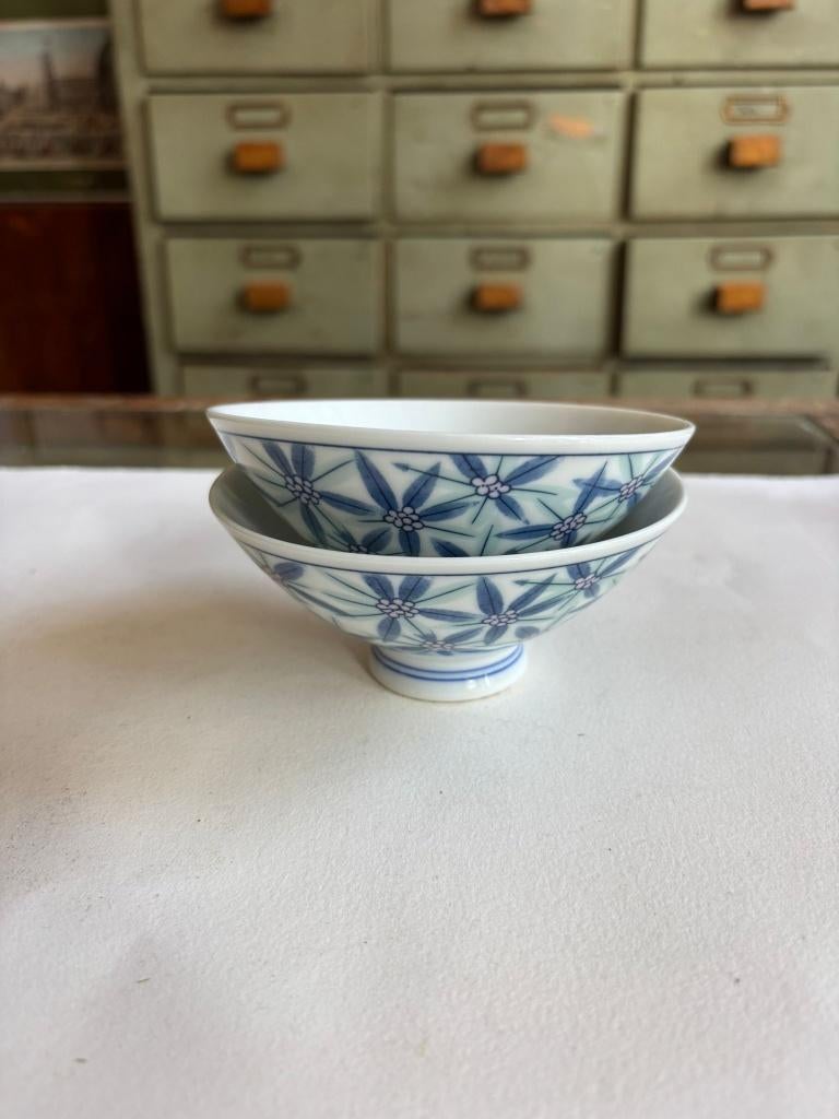 Set van 2 Japanse porseleinen Tayo-kommen – Asanoha-patroon, Antiek en Kunst, Antiek | Porselein, Ophalen of Verzenden