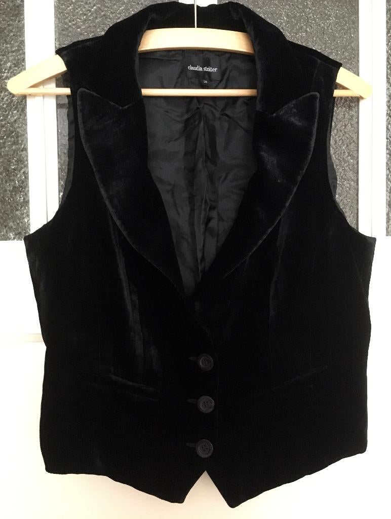 Mooie fluwelen gilet van Claudia Sträter, maat 38, NIEUW, Maat 38/40 (M), Zwart, Nieuw, Ophalen of Verzenden