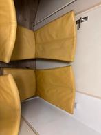 4 goossens echt leren stoelen weg door samenwonen, Huis en Inrichting, Stoelen, Ophalen of Verzenden, Zo goed als nieuw, Bruin