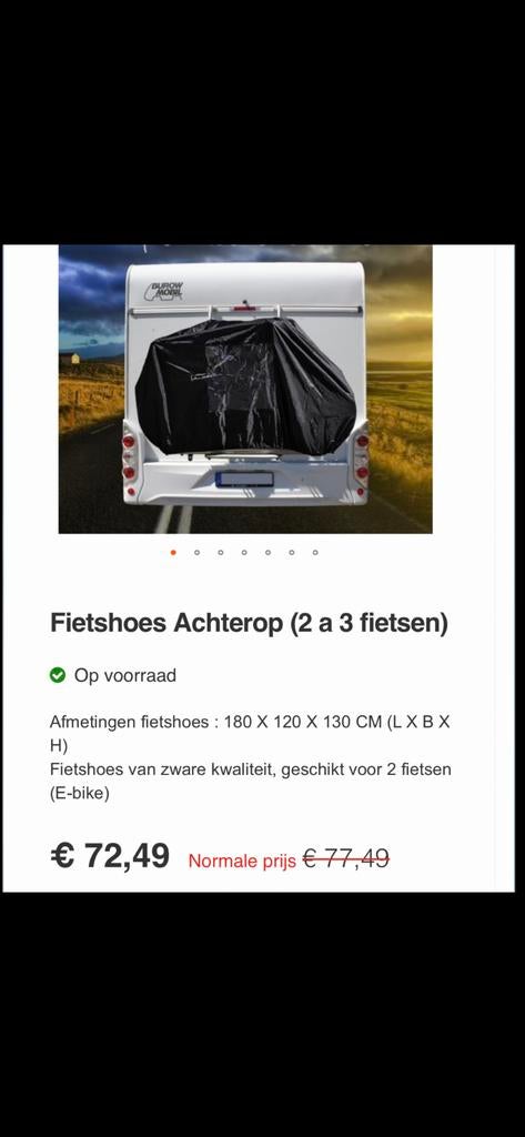 Fietsenhoes achterop voor 2-3 fietsen (E-bike geschikt), Ophalen of Verzenden, Nieuw