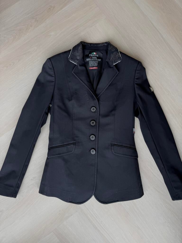 Equiline X-cool competition Swarovski zwart wedstrijdjasje S, Dieren en Toebehoren, Paardrijkleding, Ophalen of Verzenden, Zo goed als nieuw