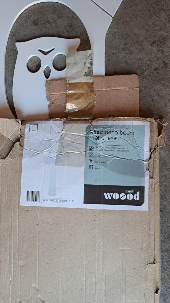 WOOD Decoratieboom met dierenfiguren voor aan de wand, Hout, Ophalen of Verzenden, Wit, Modern