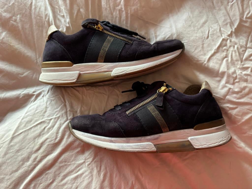 Gabor Rolling Soft Sneakers - Donkerblauw Suède - Maat 38, Ophalen of Verzenden, Gedragen, Blauw, Sneakers of Gympen