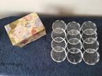 12 glazen onderzetters in een cadeau doosje, Ophalen, Zo goed als nieuw, Glas of Kopje