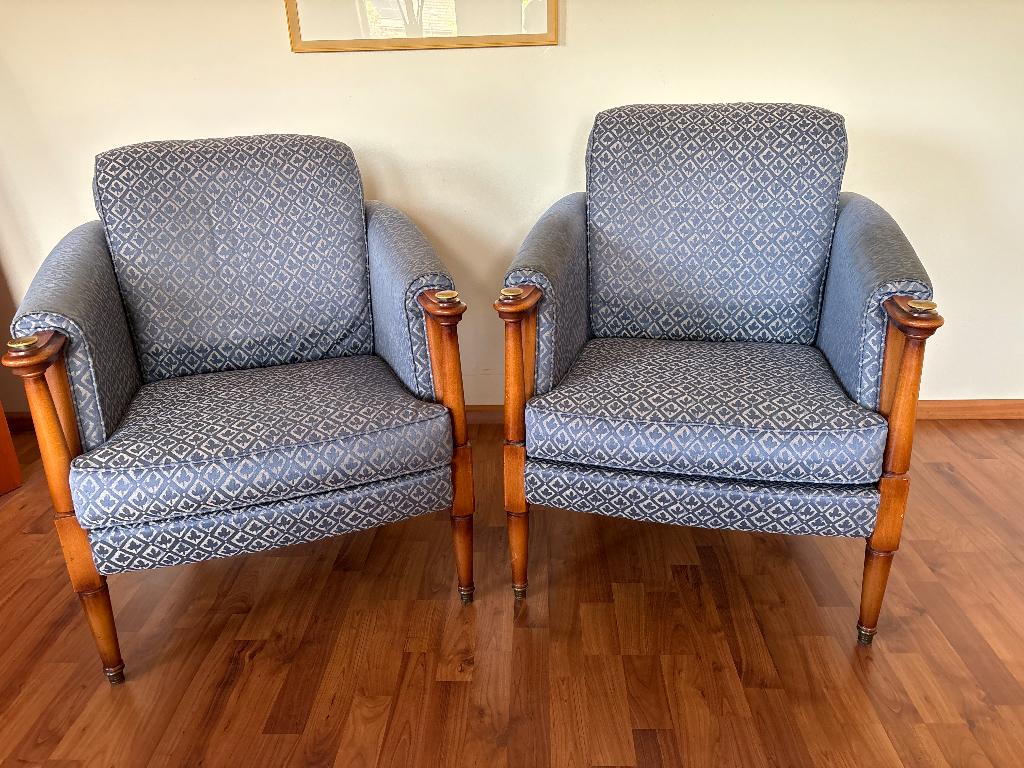 Set van 2 klassieke stoeltjes, Huis en Inrichting, Stoelen, Ophalen, Gebruikt, Twee, Blauw