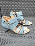 DKODE hak sandalen zgan 38 echt leer, Blauw, DKODE, Zo goed als nieuw, Sandalen of Muiltjes