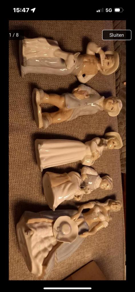 Set van 5 vintage Lladro/Nao beeldjes - Made in Spain, Verzamelen, Ophalen of Verzenden, Gebruikt, Mens