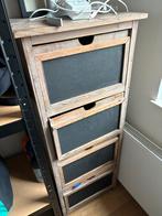Smalle houten ladekast met 4 laden, Huis en Inrichting, Kasten | Ladekasten, Ophalen, Minder dan 50 cm, Gebruikt, 100 tot 150 cm