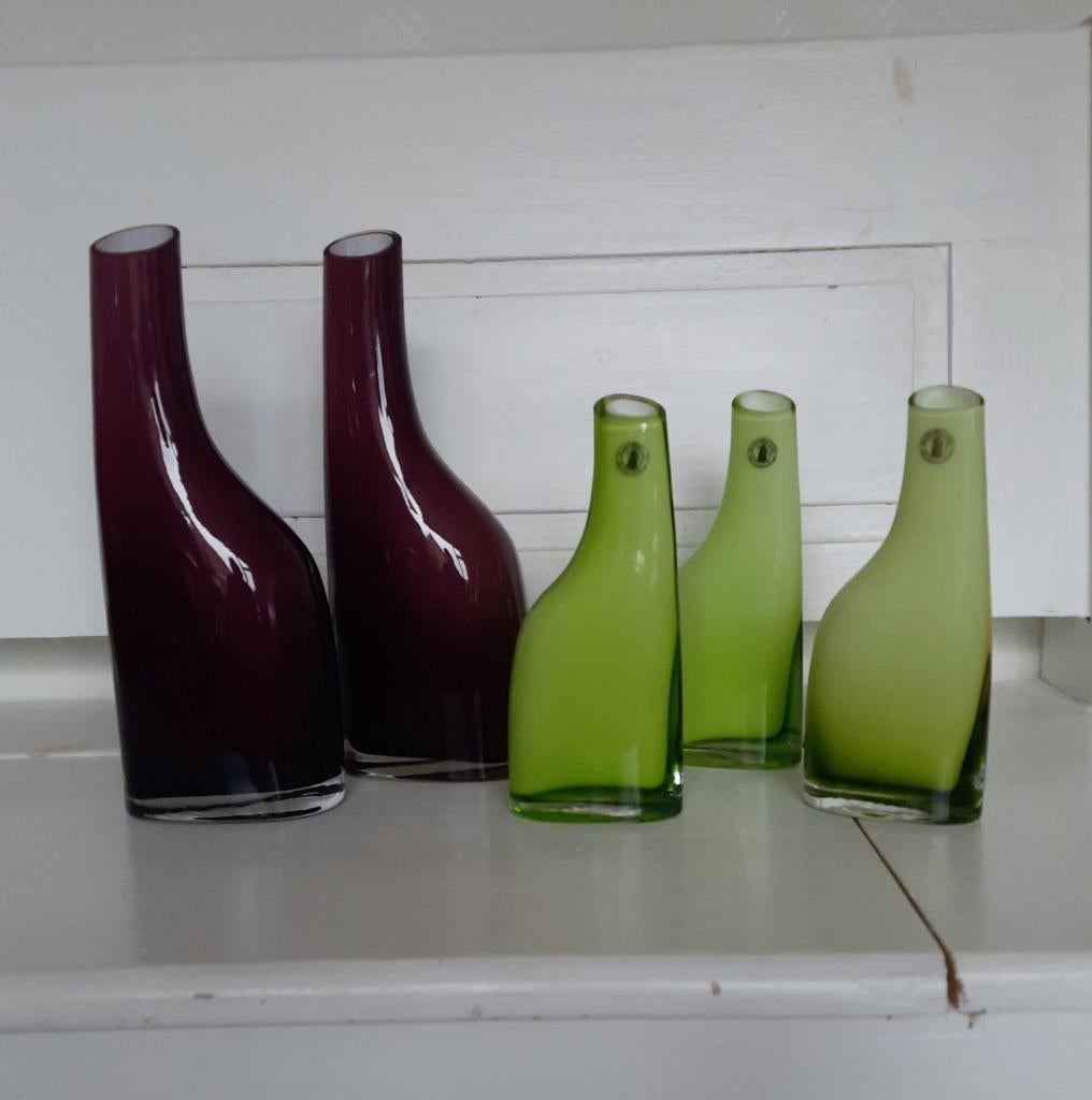Vaasjes ikea okkso, lees de beschrijving, Ophalen of Verzenden, Groen, Glas, Minder dan 50 cm