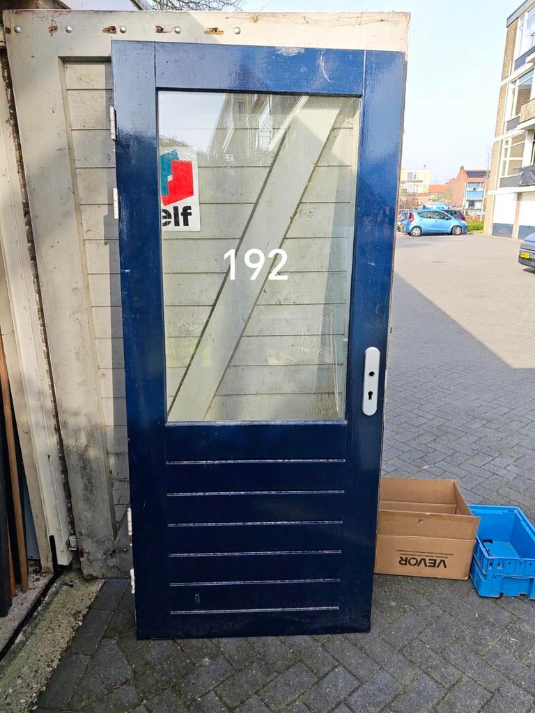 Hardhouten deuren diverse maten., Doe-het-zelf en Verbouw, Deuren en Horren, Ophalen, Gebruikt, 80 tot 100 cm, Buitendeur