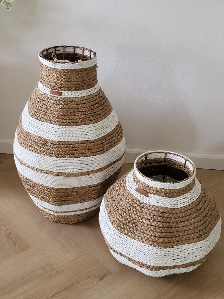 Rivièra Maison manden Emelisse L en S, Huis en Inrichting, Woonaccessoires | Schalen en Manden, Ophalen, Zo goed als nieuw, Rond