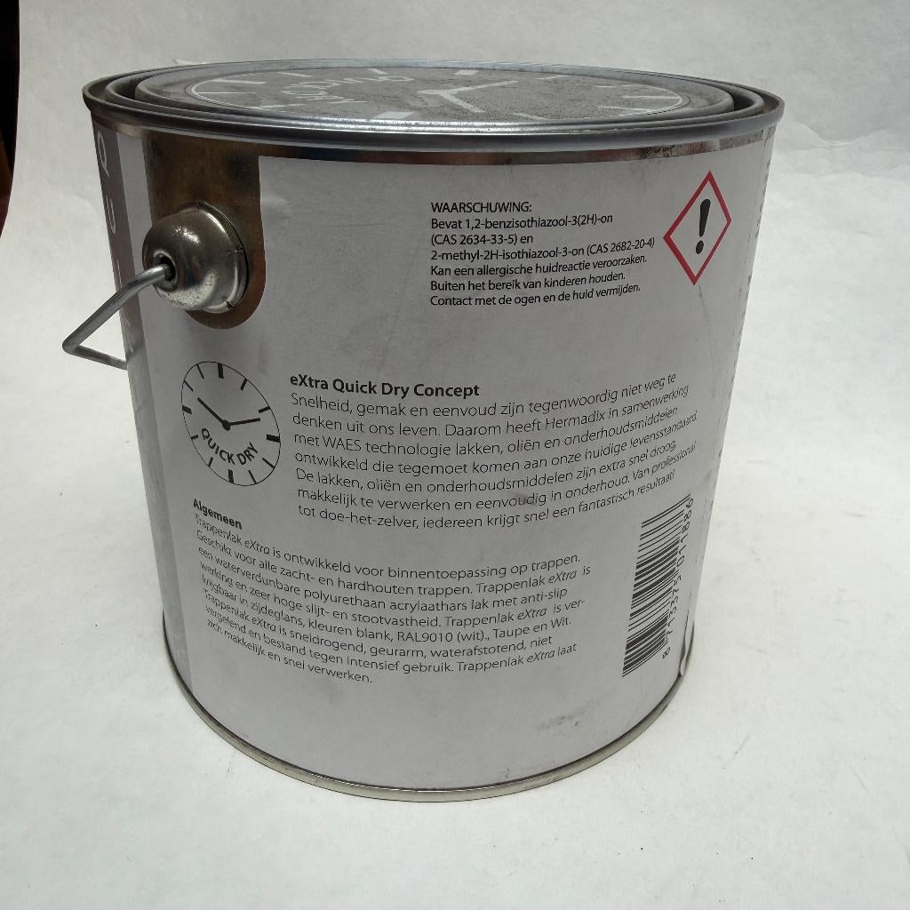 Hermadix Trappenlak Extra Anti-slip Blanke Lak Verf 2.5L, Wit, Nieuw, Hermadix, Hermadix