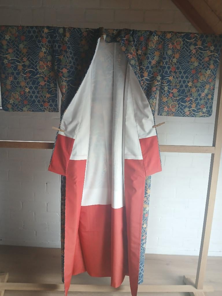 Traditionele Japanse Kimono blue small flower, Ophalen of Verzenden