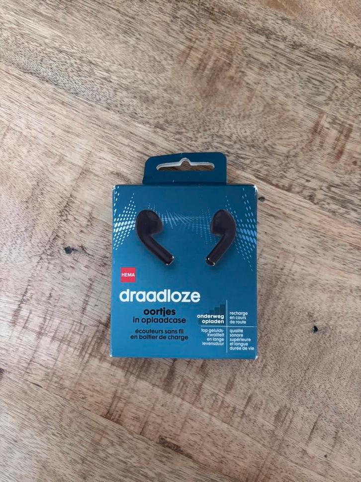 NIEUW HEMA draadloze oortjes Bluetooth 5.3 in oplaadcase, Audio, Tv en Foto, Koptelefoons, Nieuw, Op oor (supra aural), Overige merken