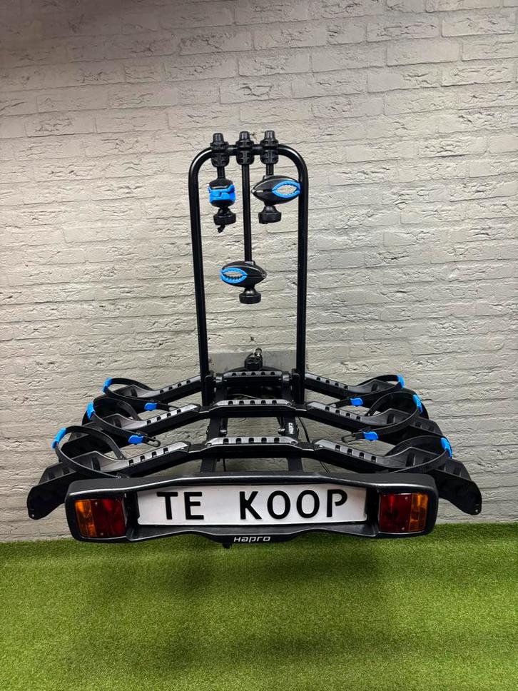ZEER NETTE HAPRO 3(wlwk)fietsen60kg/kantelb/degelijke bevest, Auto diversen, Fietsendragers, Zo goed als nieuw, Trekhaakdrager