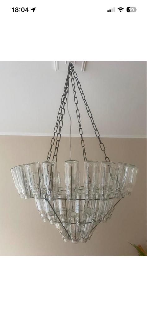 Kroonluchter van flesjes, Ophalen, Gebruikt, Glas