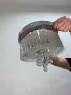 plafondlamp met kristallen, Huis en Inrichting, Ophalen of Verzenden, Zo goed als nieuw, Metaal
